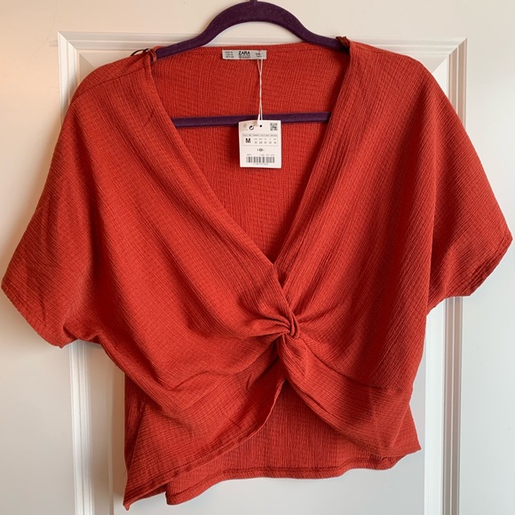 Zara Tops | Twist Front Top Blouse | Poshmark